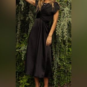 bohme ROSALIND MIDI DRESS IN BLACK. Size small.